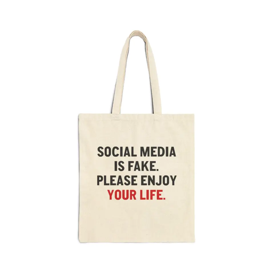 Social Media is fake - Totebag